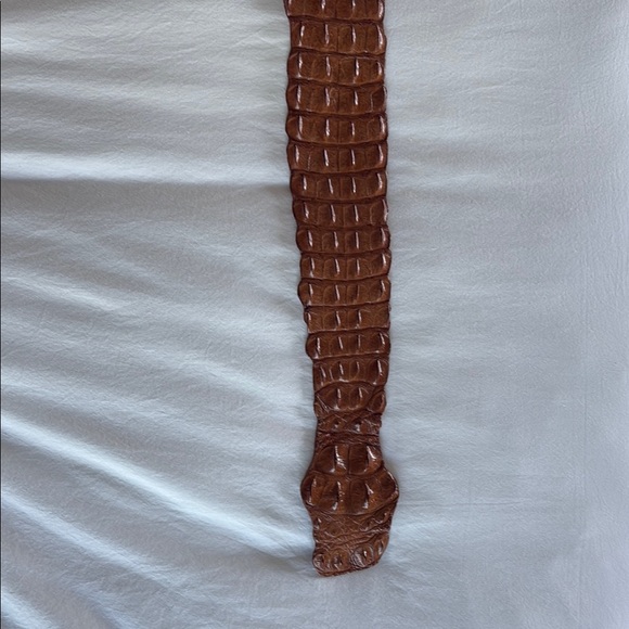 Brown Crocodile Leather Belt - Picture 2 of 5